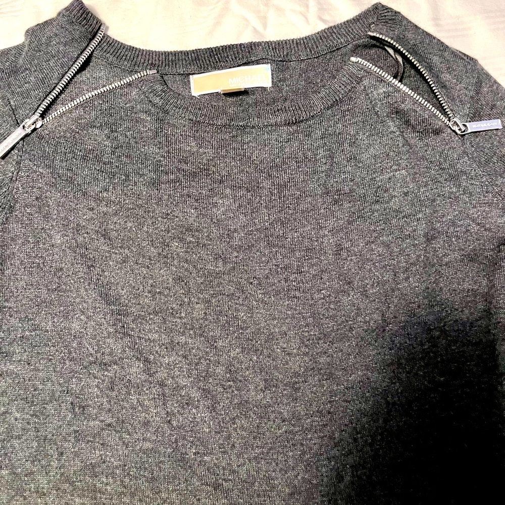 Michael Kors Womens Long Sleeve Tunic Sweater Top  Size S MK Gray